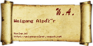 Weigang Alpár névjegykártya